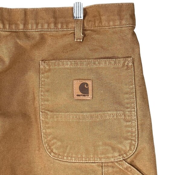 Carhartt Mens 40x32 Duck Durable Canvas Brown Utility Chore Work Pants Carpenter - Picture 8 of 16